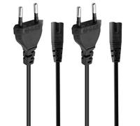 Cable de alimentación Europlug de 2 Pines para JBL Partybox 110, 310, 710, TV, Reproductor BLU-Ray, Radio, Cable de 8 Pines para pequeños electrodomésticos, 1,5 m, Negro, 2 Unidades