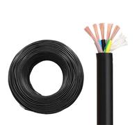 Cable De Alimentación Flexible De 5 Núcleos De 4/6 Mm², 30/65/100 Pies, Multifilamento De Cobre, Con Funda Impermeable Para Exteriores, Para Uso Industrial Y De Ingeniería(30ft,6mm2-5c)