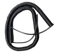Cable de alimentación flexible en espiral con resorte, color negro, 5 núcleos, cable de extensión de alimentación, cable espiral telescópico, núcleo de cobre, elástico y retráctil.(Stretch 2.5 Meters)