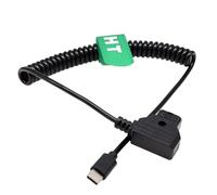 Cable de alimentación HangTon para DJI SDR Transmisión RX TX y Focus Pro Motor, Tilta Nucleus Nano II Motor de Enfoque Inalámbrico, D-tap a USB-C USB Tipo C En espiral 40-70cm