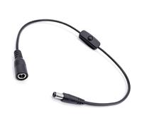 Cable de alimentación hembra a macho DC5521 de 1,5 m con interruptores de palanca para varios dispositivos electrónicos y electrodomésticos de 12 V, cable de alimentación de cámara de acceso
