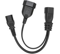 Cable de alimentación IEC 14 macho a IEC 13 hembra y euroconector CEE7/16, color negro