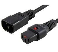 Cable de alimentación IEC C14/IEC C13 recto M/F 1m negro con bloqueo IEC LOCK
