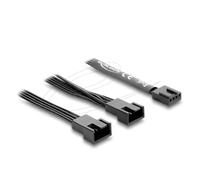 Cable de alimentación interna Delock 84543 PWM 4 pines a 2 x 4 pines 0,5 m negro