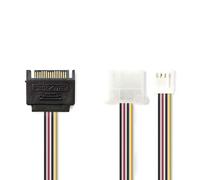 Cable de alimentación interno Nedis | SATA 15 patillas macho | FDD hembra / Toma Molex | dorada | 0,20 m | redonda | PVC | multicolor | bolsa de plástico
