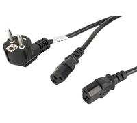 Cable de alimentación Lanberg Schuko CEE 7/7 a 2x IEC C13 - 2m