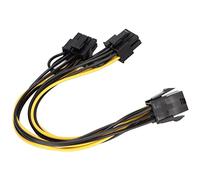 Cable de Alimentación Macho de 6 Pines PCIE a 2xPCIE de 8 Pines, Adaptador de Corriente GPU de 6 + 2 Pines, 20 Cm, Cable Convertidor de Potencia para Placa de Distribución GPU, Tarjeta Gráfica, Fuente