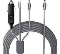 Cable de alimentación mini CC, 100 W + USB C, 12-24 V, enchufe de encendedor y cable de alimentación CC macho, Plug and Play