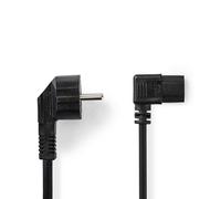 Cable de alimentación Nedis CEGL10020BK100 10 m con enchufe tipo E e IEC C13 acodados