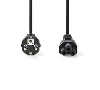 Cable de alimentación Nedis | enchufe de seguridad | IEC-320-C5 - Recto | Recto | Niquelado | 2,00 m | Redondo | PVC | Negro | Etiqueta