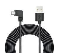 Cable de alimentación para cámara de salpicadero en ángulo recto, 11 FT, 90 grados, mini USB, 24 AWG, para Garmin Nuvi GPS, cámara Canon, Dash Cam, etc. Mini dispositivos USB (negro)