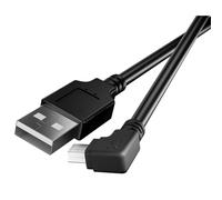Cable de alimentación para cámara de salpicadero en ángulo recto de 16.40 pies, cable de carga mini USB de 90 grados, 24 AWG para Garmin Nuvi GPS, cámara Canon, cámara de salpicadero, etc. Mini