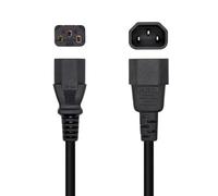 Cable de alimentación para CPU, Tipo C13/H-C14, Longitud de 3m, Color Negro. Ideal para conectar Dispositivos a la Corriente. Marca: Nanocable.
