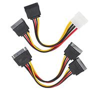 Cable de Alimentación para Disco Duro, 2 Piezas, 4 Pines, IDE, 15 Pines, SATA Macho a 2 Hembra, Cable Adaptador Plug and Play, ABS, Respetuoso con el Medio Ambiente, Cable de Alimentación para Disco D