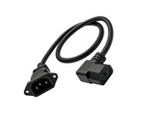 Cable de alimentación para equipo de rack, curva izquierda | Entrada de montaje en panel IEC, salida lateral, cable de 60 cm para conexión UPS de monitor de servidor
