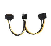 Cable de alimentación para tarjeta de video, adaptador de alimentación dual SATA a PCI Express para tarjeta gráfica con transmisión estable y