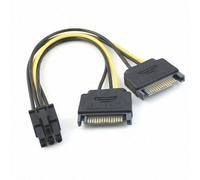 Cable de alimentación para tarjeta gráfica CY Dual two SATA15Pin Macho a PCI-e Express Card6Pin Hembra de 15cm