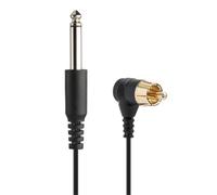 Cable de Alimentación para Tatuaje | 6.35mm a Conectores Macho RCA Ángulo Recto Chapados en Oro | Para Máquinas Rotativas y Plumas de Tatuaje | 180cm