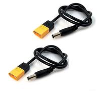 Cable de alimentación para Xt60 a DC 5.5x2.5mm y adaptador de 2.1mm con diseño de codo para modelos de aviones y soldadores Amarillo Negro 0.5m Longitud (5521)