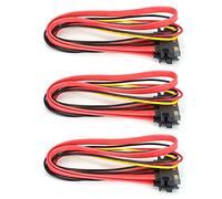 Cable de Alimentación SATA, 10 Piezas en ángulo hacia Abajo SATa 7 Plus 15 Cable de Extensión de Alimentación de Datos SATa Macho a Hembra de 22 Pines 50 Cm para Transmisión de Datos de Disco Duro Ext