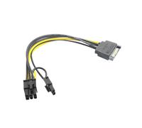 Cable de alimentación SATA macho de 15 pines a PCI-E de 8 pines (6+2) para tarjeta gráfica (1 unidad)