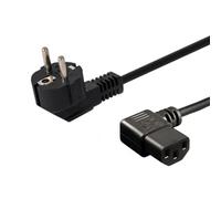 Cable de alimentación Savio CL-116 Schuko a IEC C13 en ángulo 1,8 m Negro