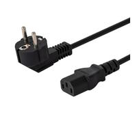 Cable de alimentación Savio CL-146 3 m IEC C13 Schuko negro acodado