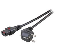 Cable de alimentación Schuko/IEC C13 recto M/F de 1,5 m negro con bloqueo IEC LOCK