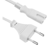 Cable de Alimentación Tipo C Euro - Cable C7 - Cable Euro 8 - Compatible con Samsung Toshiba LG Philips Sharp Sony, Monitor, DVD Printer Radio BLU-Ray PlayStation Xbox - 1.50 Metros Blanco 51CH105_bl