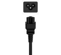 Cable de alimentación trébol (Negro, Largo: 2,5 cm)