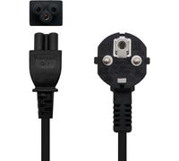Cable de Alimentación Trebol 1.5m NANOCABLE Negro ACODADO Schuko C5 AWG18