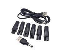 Cable de alimentación USB 5521 de 8 piezas, adaptador USB de 5 V, cargador y convertidor de CC, compatible con afeitadoras Philips, cortadoras de pelo y todo tipo de afeitadoras.