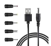 Cable de alimentación USB a CC con conectores de 5,5 x 2,5 mm, 4,0 x 1,7 mm, 3,5 x 1,35 mm, 3,0 x 1,0 mm, 2,5 x 0,7 mm, cargador universal de 5 V CC para portátiles, router, teclado, altavoces