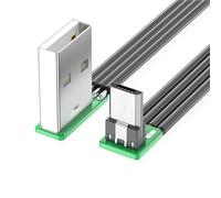 Cable de alimentación USB a USB de 90 grados en ángulo recto de 5 pines, 8 longitudes, soporta carga eficiente, sincronización de datos de 480 Mbps