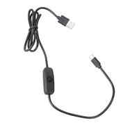 Cable de alimentación USB C genérico con interruptor, 5 V, 3 A, carga rápida, modelo de suministro de frambuesa 4B, suministro de metal para múltiples dispositivos, cable USB tipo C interruptor de