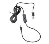 Cable de alimentación USB C genérico con interruptor, 5 V, 3 A, carga rápida, modelo de suministro de frambuesa 4B, suministro de metal para múltiples dispositivos, cable USB tipo C interruptor de