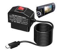 Cable de alimentación USB - Kit de cable duro de 137,8 pulgadas, cable de carga para coche, cable de alimentación USB de bajo voltaje, ahorro de espacio, fuente de alimentación ABS PC W duradera