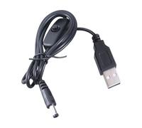 Cable de alimentación USB macho DC5521 de 100 cm de largo con cable de carga y botón de conmutación de fácil acceso compatible con 5 V 3 A