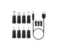 Cable de alimentación USB universal a CC de 5 V con 11 conectores para cámara, tableta, PC y teléfono (colores).