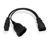 Cable de alimentación Y-Splitter 30 cm, IEC 60320 C14 a C13 + Enchufe Euro CEE7/16, 250 V 10A c14 a schuko Adaptador Cable alargador eléctrico para PC Monitor UPS PDU Dispositivos eléctricos