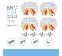 Cable de alimentación y vídeo BNC CJP-G e 4 unidades, 152 m (50 pies), cable de extensión todo en uno con conectores compatible con sistemas