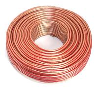 Cable de altavoz 2 x 2,50 mm2 - 50 m - transparente - CCA - Cable de audio - Cable de caja