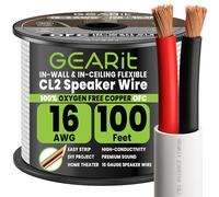 Cable de altavoz CL2 OFC, GearIT Pro Series 100' 16 AWG.