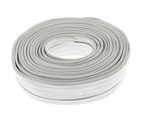Cable de Altavoz Plano, 2 x 2,5 mm², 50 m, CCA, Cable de Audio, Caja de Cable, Color Blanco