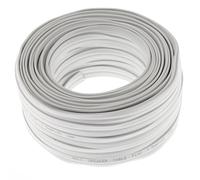 Cable de Altavoz Plano de 2 x 1,5 mm², Blanco, 25 m, CCA, Cable de Audio