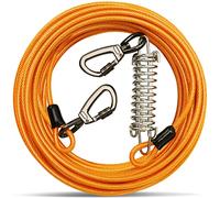 Cable de amarre con resorte para perros, correa larga para perro, corredor de perros para patio, resistente, cadenas de perro para exteriores, correa larga resistente para entrenamiento de perros al
