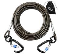 Cable de amarre para perro de 20 pies, resistente correa para perros de hasta 250 libras, reflectante y sin óxido, con clip de bloqueo y cierre giratorio de 360°, camino para perros sin enredos para