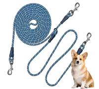 Cable de Amarre para Perros - Cuerda Reflectante de 6 Metros - Amarre canino | con Dos Mascotas Correr Entrenar Caminar y Jugar Al Aire Libre y en Jardín