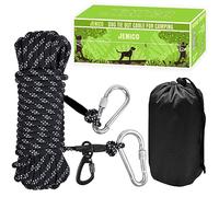 Cable de amarre para perros para acampar - 50 pies, 70 pies, 100 pies, sistema de carrito reflectante portátil para perros de hasta 300 libras - Correa de perro para acampar en el patio | Parques |