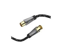 Cable de antena - HAMA - 1,5 m - Coax. macho/hembra - Blindaje 120 dB - Metal dorado